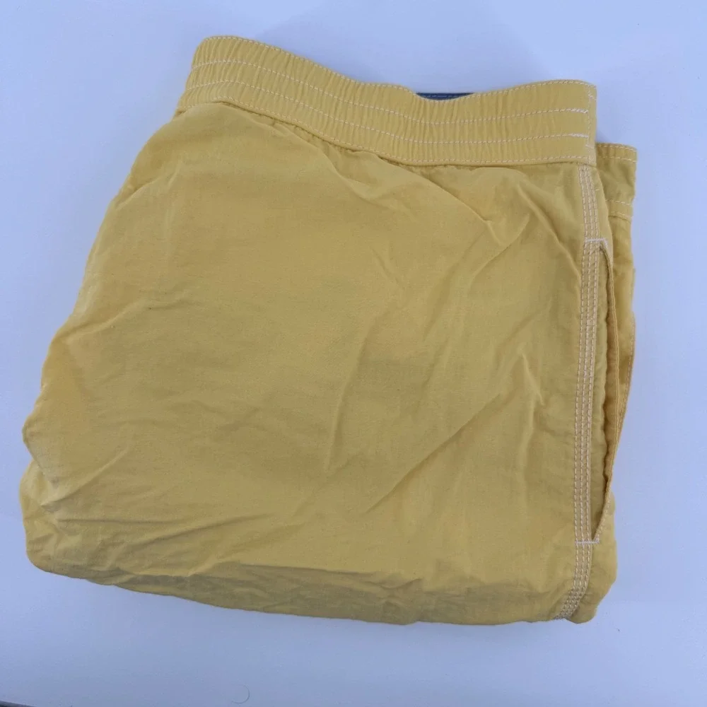 Polo Ralph Lauren Swim Trunks Men L Yellow Cargo Pocket Mesh Lined Nylon